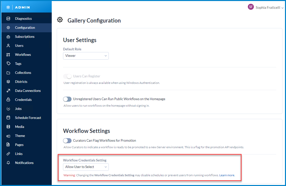 How Workflow Credentials Work on a Gallery