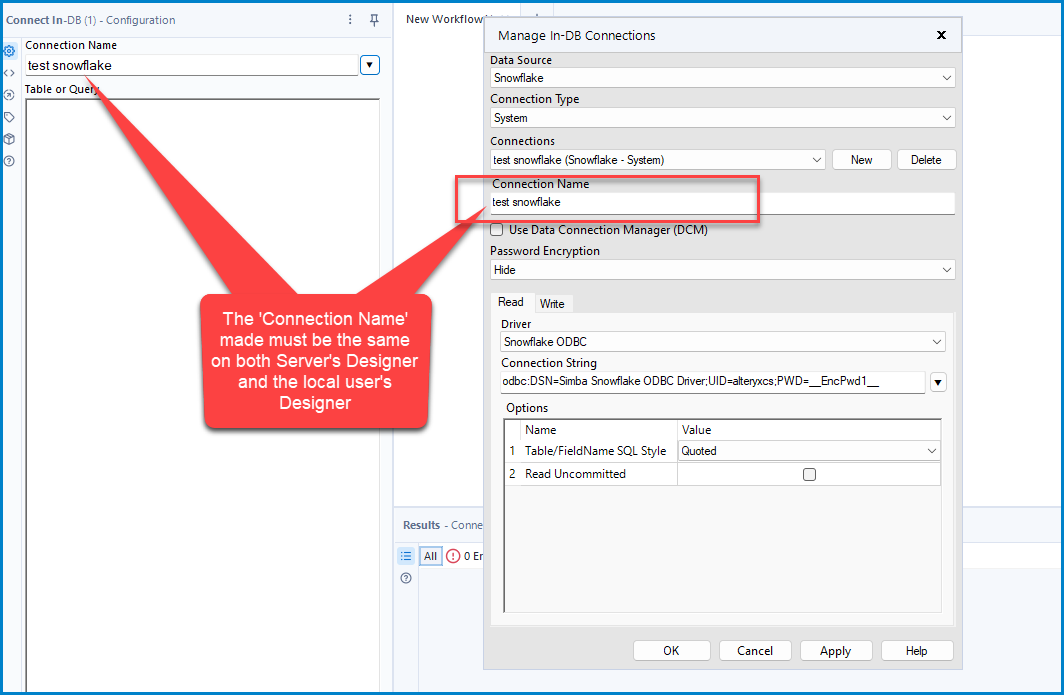How to setup In-DB connection from Server's Designer to allow ...