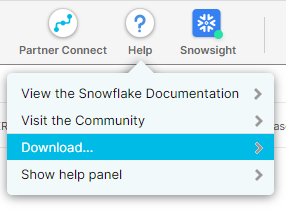 Download Drivers from Snowflake Help