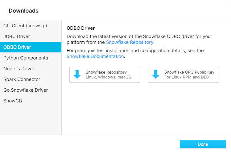 ODBC Snowflake Driver