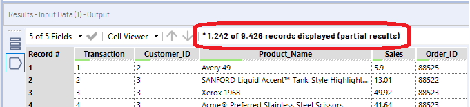 A sample of the data can be seen in the output anchor of each tool.