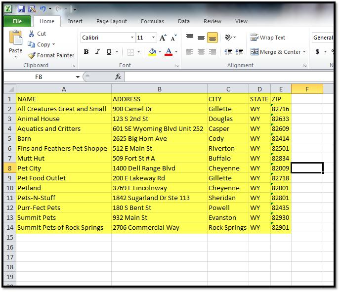 How do I output to an existing Excel document?