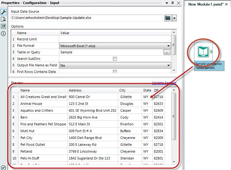 How do I output to an existing Excel document?