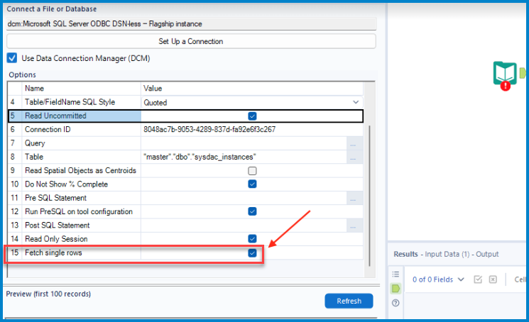 SQL Server read performance is slow in Designer