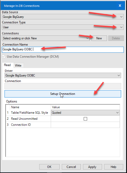 How to set up Google Big Query Bulk Write in Designer 22.3