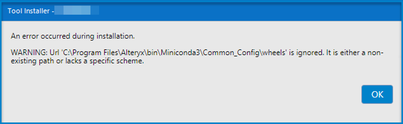 Errors Occur When Installing Packaged Tool (YXI), Alteryx Connectors