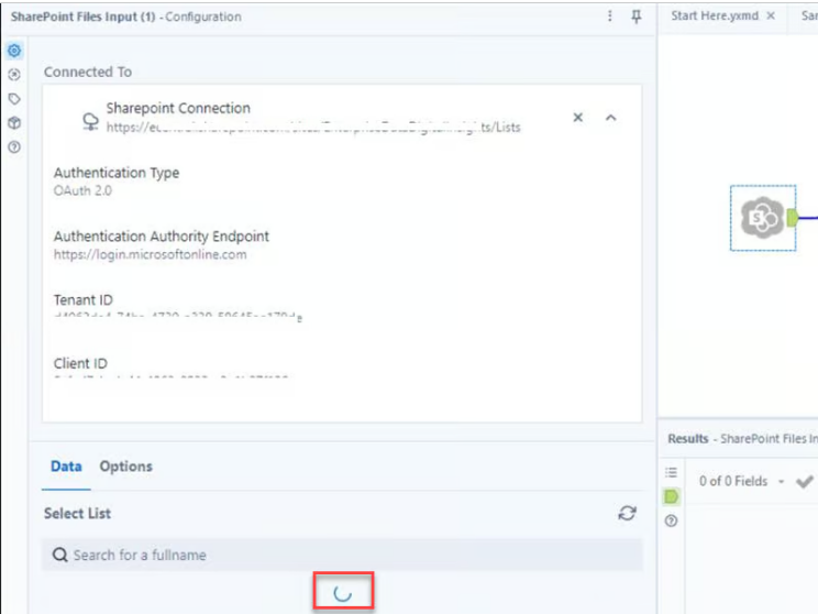 SharePoint Lists Not Displaying in SharePoint Files Input Tool