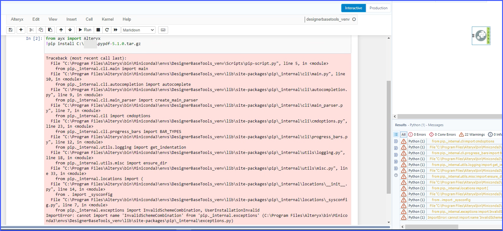 Importerror: cannot import name InvalidSchemeCombination from pip ...