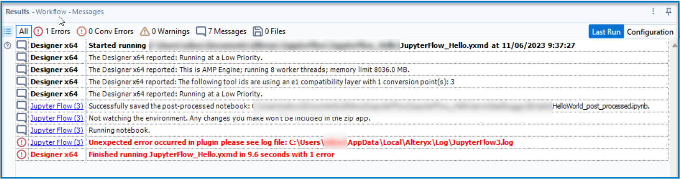 Error: "Unexpected error occurred in plugin" occurs when running ...