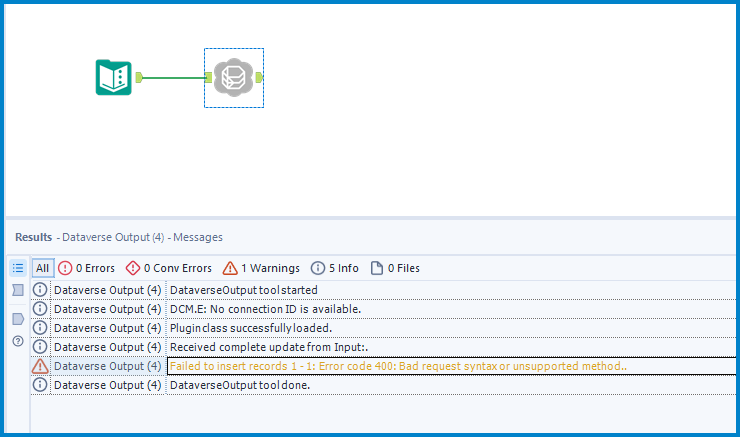 Error “Failed to insert records 1 - 1: Error code 400: Bad request ...