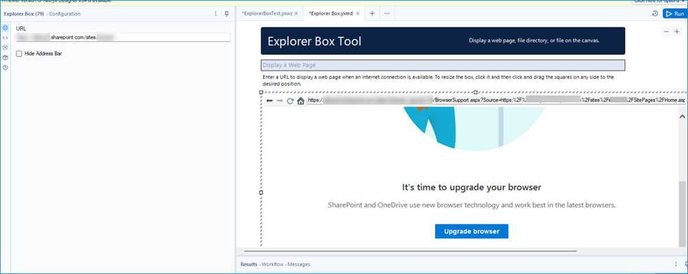 Explorer Box Tool uses Deprecated Internet Explorer