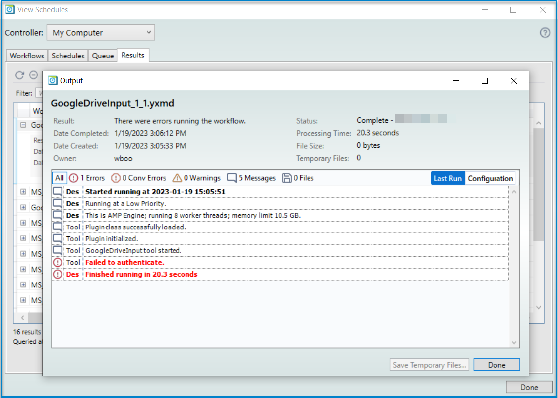 Alteryx Designer and Desktop Automation: Errors when running workflows ...