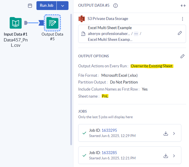 How to configure an Excel output with multiple sheets - Designer Cloud
